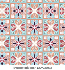 Colorful seamless hand drawn pattern. Ceramic decor.