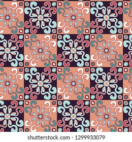 Colorful seamless hand drawn pattern. Ceramic decor.