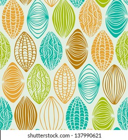 Padrão desenhado à mão sem costura colorida. Textura ornamental sem fim de verão. Modelo para design e decoração tecido, capa, fundo, papel de parede