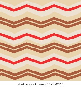 Colorful seamless hand drawn pattern chevron
