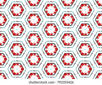 Colorful seamless illusion of geometric elements