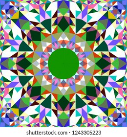 Colorful seamless kaleidoscope pattern background design - abstract tribal vector wallpaper illustration with triangles