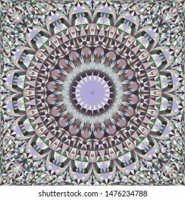 Colorful seamless kaleidoscope pattern background - abstract tribal vector mandala wallpaper graphic with triangles