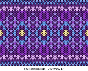 Colorful seamless knitting pattern. Design for capet, wrapping, clothing, knitting, Ikkat, ikat, fabric.