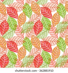 Colorful seamless leafs background
