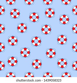 Colorful Seamless Lifebuoy Pattern.Vector Design