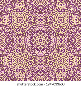 Colorful seamless mandala design.Geometrical oriental floral pattern background.