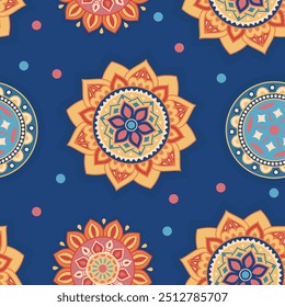 Farbige nahtlose Mandala Muster für Dekoration