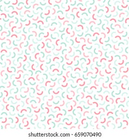 Colorful seamless memphis pattern - delicate design. Fashion style 80-90s.