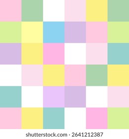 Colorful Seamless Mosaic Squares Pattern