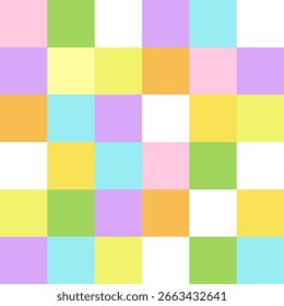 Colorful Seamless Mosaic Squares Pattern