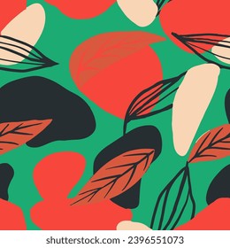 Colorful Seamless Nature Organic Paint Print. Gradient Continuous Elegant Tropic Template, Seamless Vector. Bright Endless Creative Trendy Watercolor Design. 