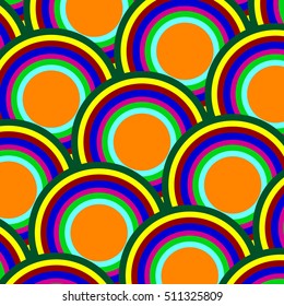 Colorful seamless overlap circles vector pattern, abstract background for wrapping paper, page fill, book covers etc. 