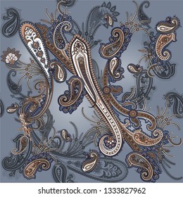 colorful seamless paisley pattern