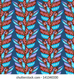 Colorful seamless pattern - abstract flowers