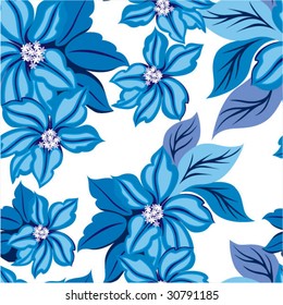 Colorful seamless pattern - abstract flowers