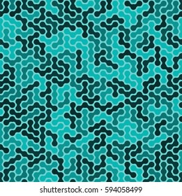 Colorful seamless pattern abstract maze. Blue and cyan. Design element. Vector graphics.