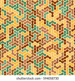 Colorful seamless pattern abstract maze. Shades of yellow, green and orange. Design element. Vector graphics.