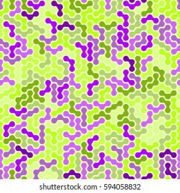 Colorful seamless pattern abstract maze. Purple and green. Design element. Vector graphics.