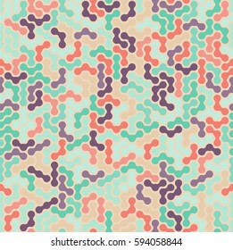 Colorful seamless pattern abstract maze. Blue, purple and pink. Design element. Vector graphics.