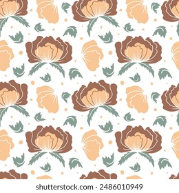 Buntes nahtloses Muster mit abstrakten Retro-Blumen. Klassisches florales Digitalpapier