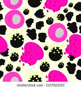 Colorful seamless pattern with abstract shapes. Abstract lines and curves.
Vector illustration.