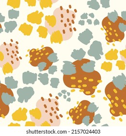 Colorful seamless pattern with abstract shapes. Abstract lines and curves.
Vector illustration.