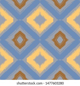Colorful seamless pattern with abstract textured brush strokes