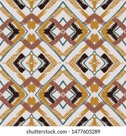 Colorful seamless pattern with abstract textured brush strokes
