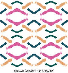 Colorful seamless pattern with abstract textured brush strokes