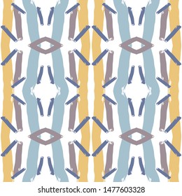 Colorful seamless pattern with abstract textured brush strokes