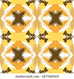 Colorful seamless pattern with abstract textured brush strokes