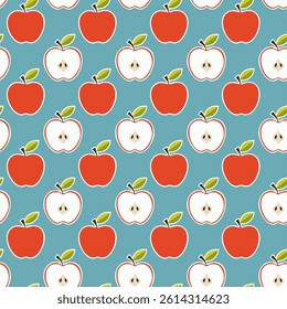 Colorful seamless pattern with apples vector design