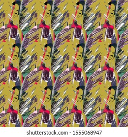 Colorful seamless pattern. Applicable for fabric print, greeting cards, wrapping paper, cosmetics packaging, posters, brochures, covers and banners.