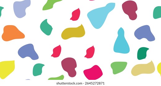 Colorful seamless pattern with artistic paint splashes and blot shapes in a romantic decorative design perfect for Valentine's backgrounds or creative love-themed artwork