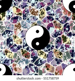 Colorful seamless pattern, asian backdrop