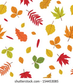 Colorful seamless pattern with autumn leaves