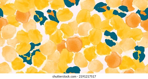 Colorful seamless pattern, background, collage with different watercolor shapes and stains. Vector illustration, wrapping paper