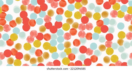 Colorful seamless pattern, background, collage with different watercolor shapes and stains. Vector illustration, wrapping paper