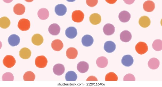 Colorful seamless pattern, background with different watercolor shapes and stains. Vector illustration, wrapping paper
