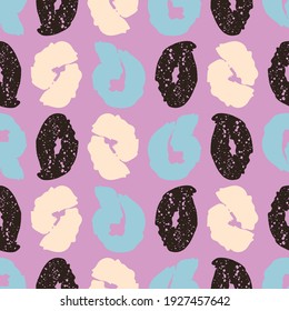 Colorful seamless pattern, background, header, collage with different shapes and textures. Vector illustration. Trendy colors 