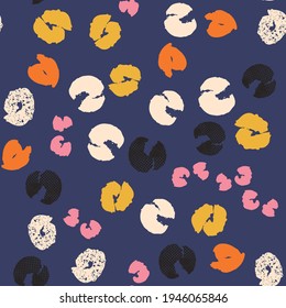 Colorful seamless pattern, background, header, collage with different shapes and textures. Vector illustrations. Trendy colors