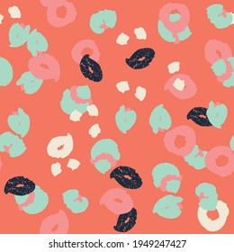 Colorful seamless pattern, background, header, collage with different shapes and textures. Vector illustrations. Trendy colors