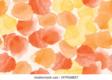 Colorful seamless pattern, background, header, collage with different watercolor shapes. Vector illustration. Trendy colors 