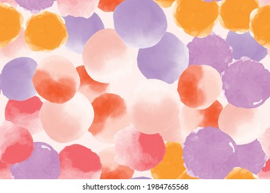 Colorful seamless pattern, background, header, collage with different watercolor shapes. Vector illustration. Trendy colors 