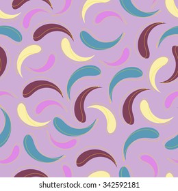 Colorful seamless pattern; background with purple abstract feathers