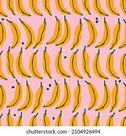 Colorful seamless pattern with bananas . Vector cute background, print, wrapping paper