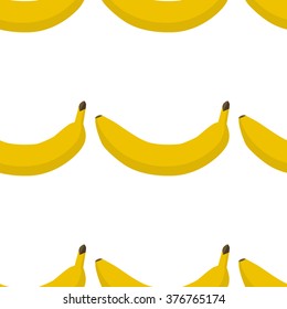 Colorful seamless pattern of  bananas. Vector illustration of summer fruits. Eco food illustration.