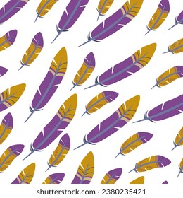 colorful seamless pattern with bird feathers
