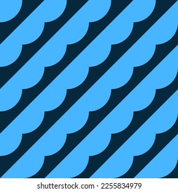 Colorful seamless pattern of blue and black geometrical elements for fabric, textile, wrappers and other various surfaces 